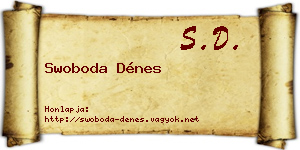 Swoboda Dénes névjegykártya